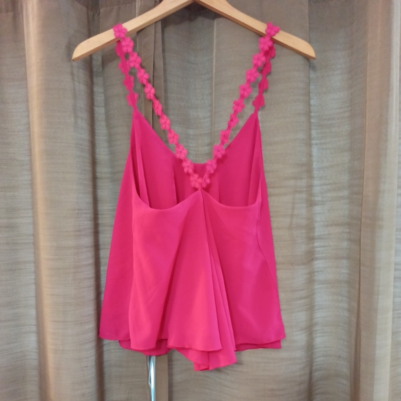 Dots Hot Pink Cropped Blouse 1X - Picture 5 of 5